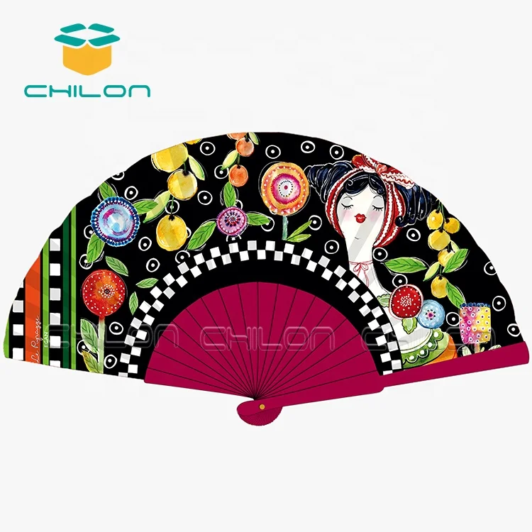 Традиционный экологически чистый ручной вентилятор для печати на заказ