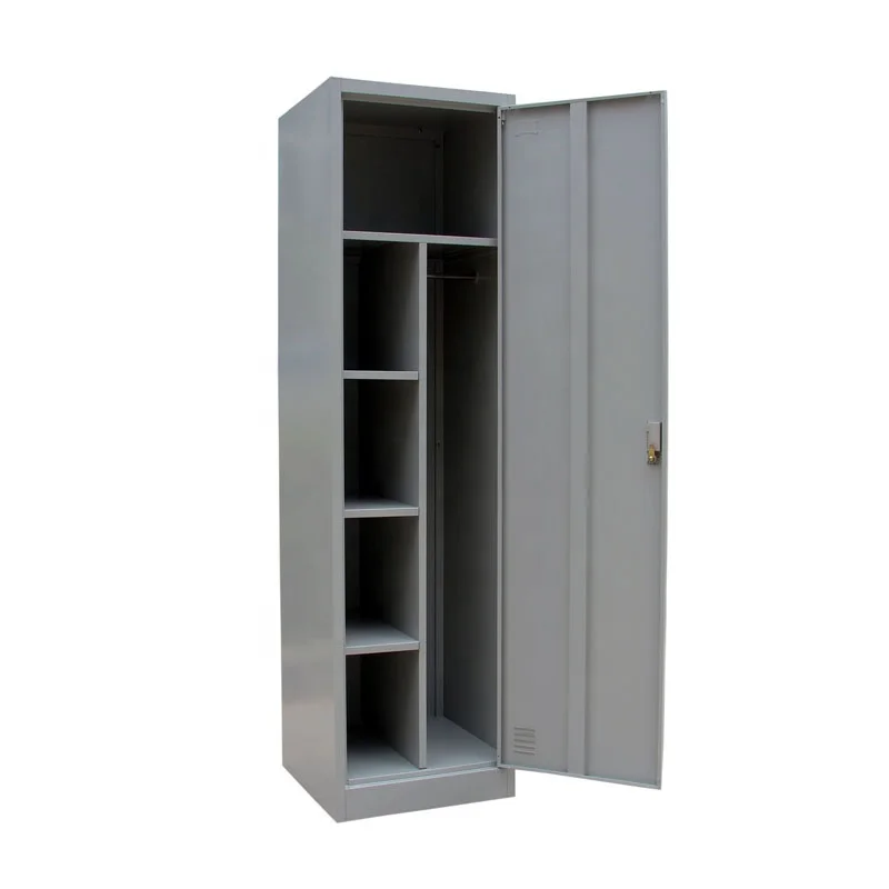 Office Single Door Steel Staff Security Storage Lockers Cabinet Armoire Wardrobe for Hanging Clothes