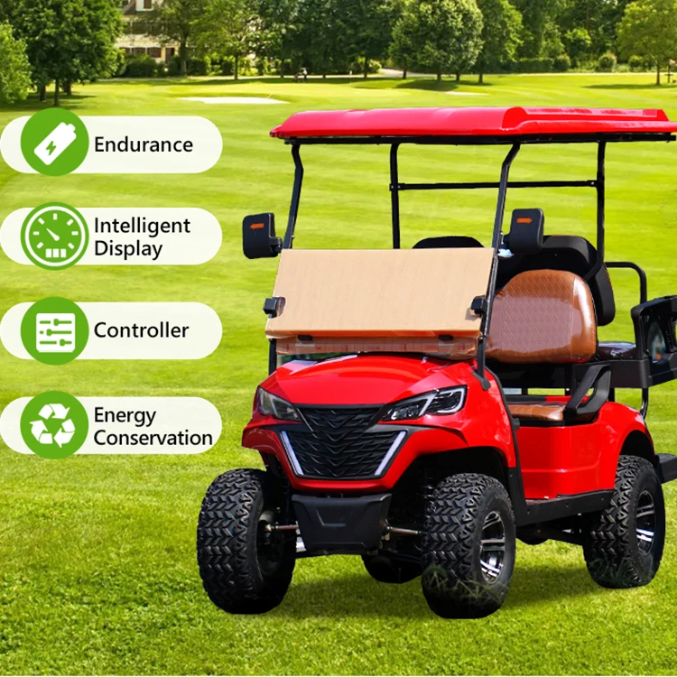 4 Seats Aluminum Frame 72v Lithium Battery Golf Cart Family Battery Operated Fast E Golf Cart Electric