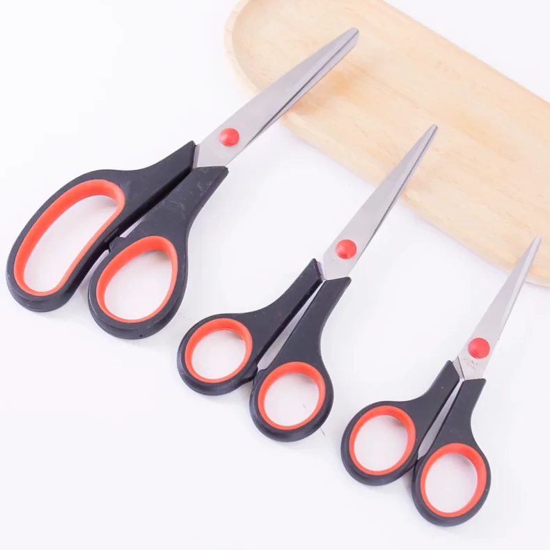Low MOQ Cheap 3-Pack Heavy Duty Scissors With Ultra Sharp Blades and Comfort Grip Handles All Purpose Office Scissors