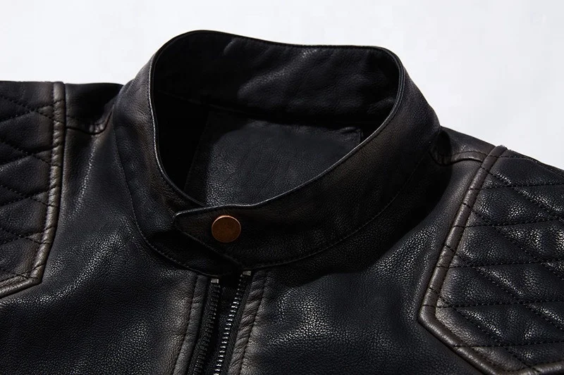 New Fashion Men black Lamb Leather Jacket Designer Outdoor Windproof Vintage Leather Jacket Streetwear Real Sheepskin Men jacket