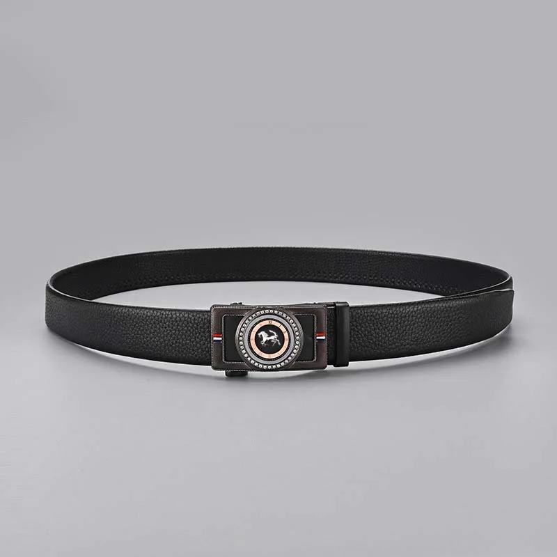Wholesale Custom Logo Fashion Automatic Buckle Belt Casual Business PVC Leather Belt for Men