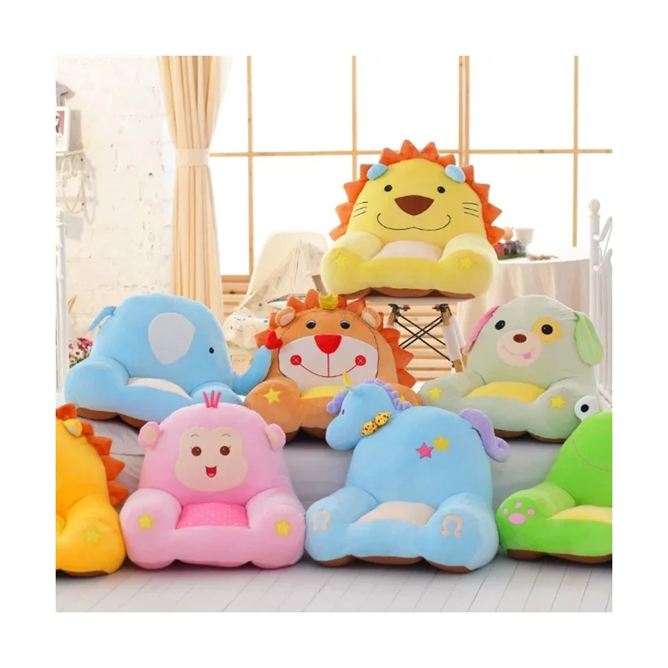 Teddy Bear Soft Kids Animal Shape Seats Baby Sofa Chair Children Panda Unicorn Plush Sit Baby Sofa