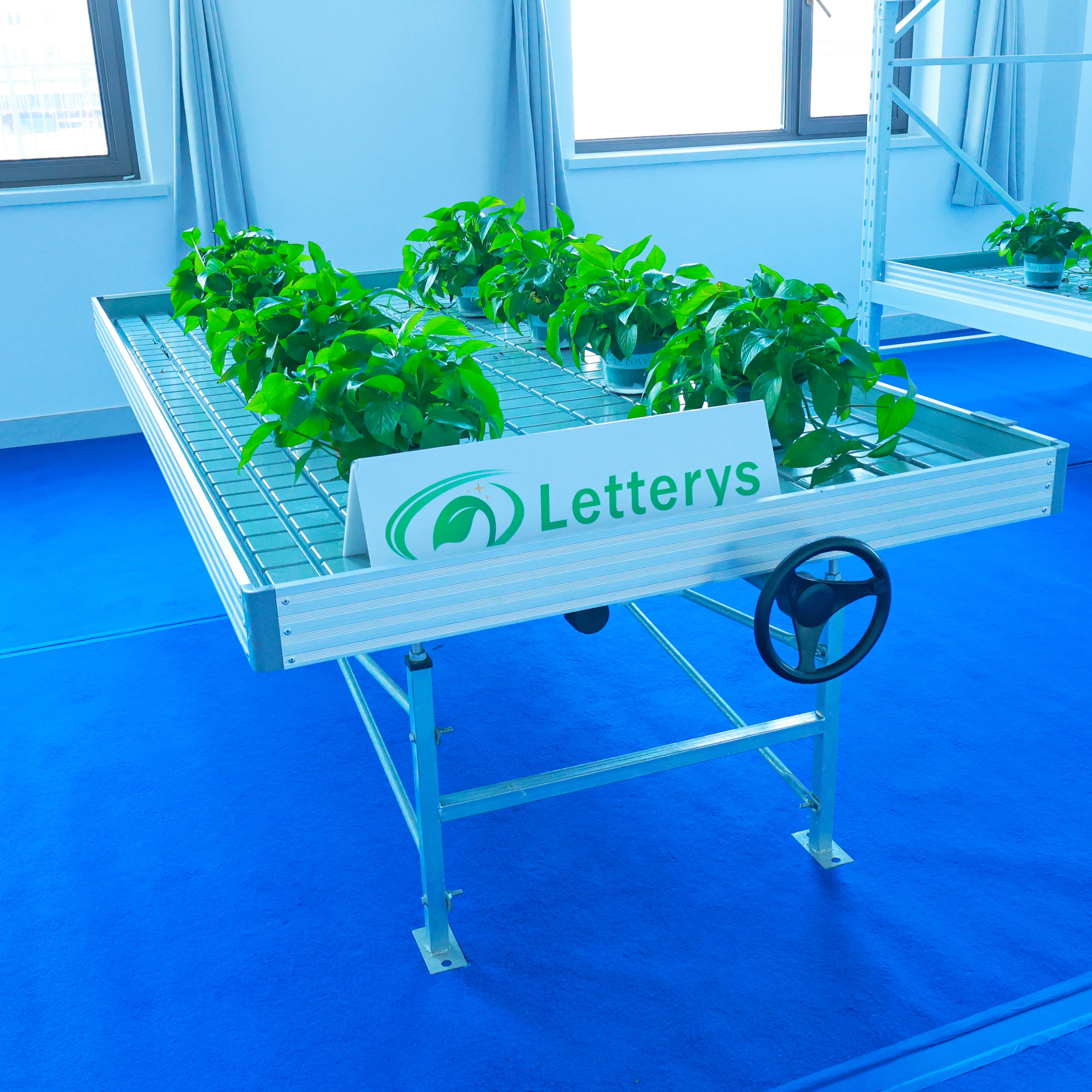 Greenhouse Hydroponic Rolling Benches Flood Table Grow Trays Rolling Bench