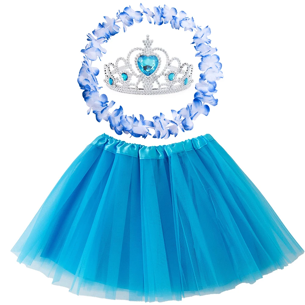 CM234 Wholesale Kid Ballet Performance Costume Princess Mesh Tutu Skirt Flower Garlands Tiara Crown for Girls Birthday Dress Up