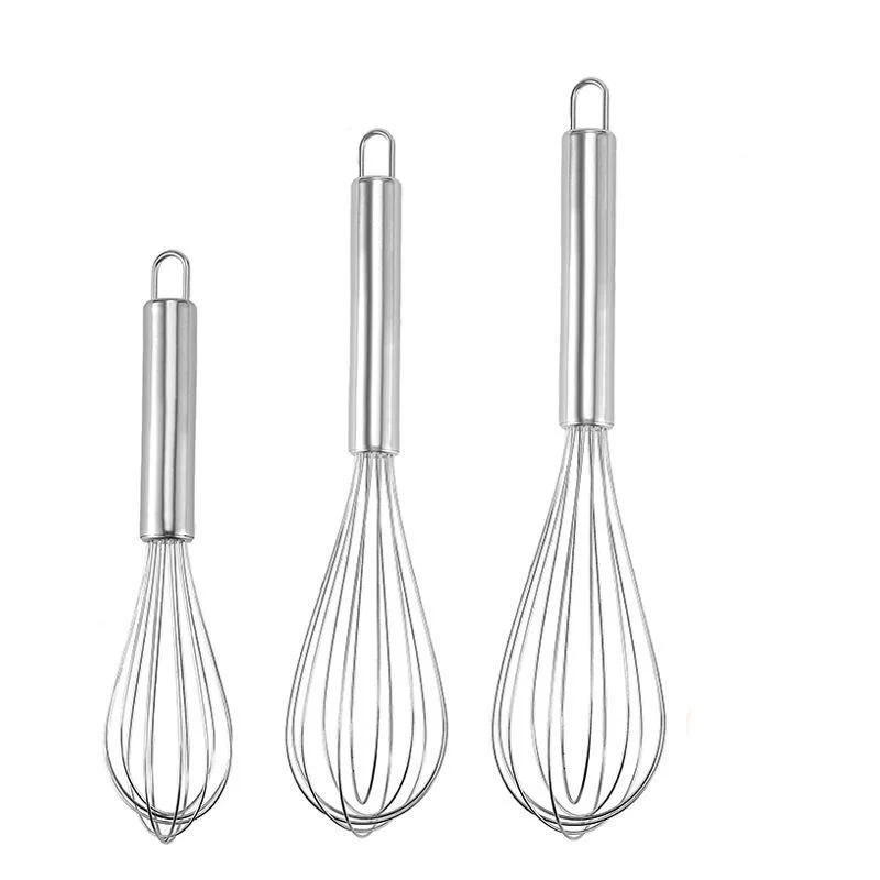 3 in 1 stainless steel whisk with ergonomic for Blending Whisking Beating Stirring Enhanced Version Balloon Wire Whisk