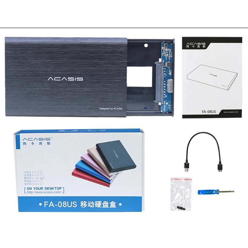 Acasis алюминиевый корпус для жесткого диска чехол 2 5 SATA к USB 3 0 жесткий диск SSD HDD коробка с