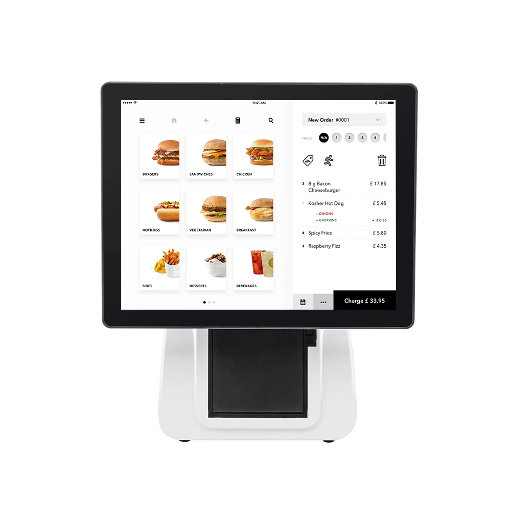 New Arrivals 15 inch with 80mm Thermal Printer Cash Register Machine All In One Pos Terminal System for Small Business