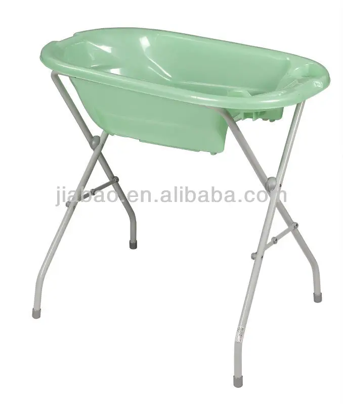 Baby plastic bathtub high quality with steel stand infant bath tub transparent baby bath tub