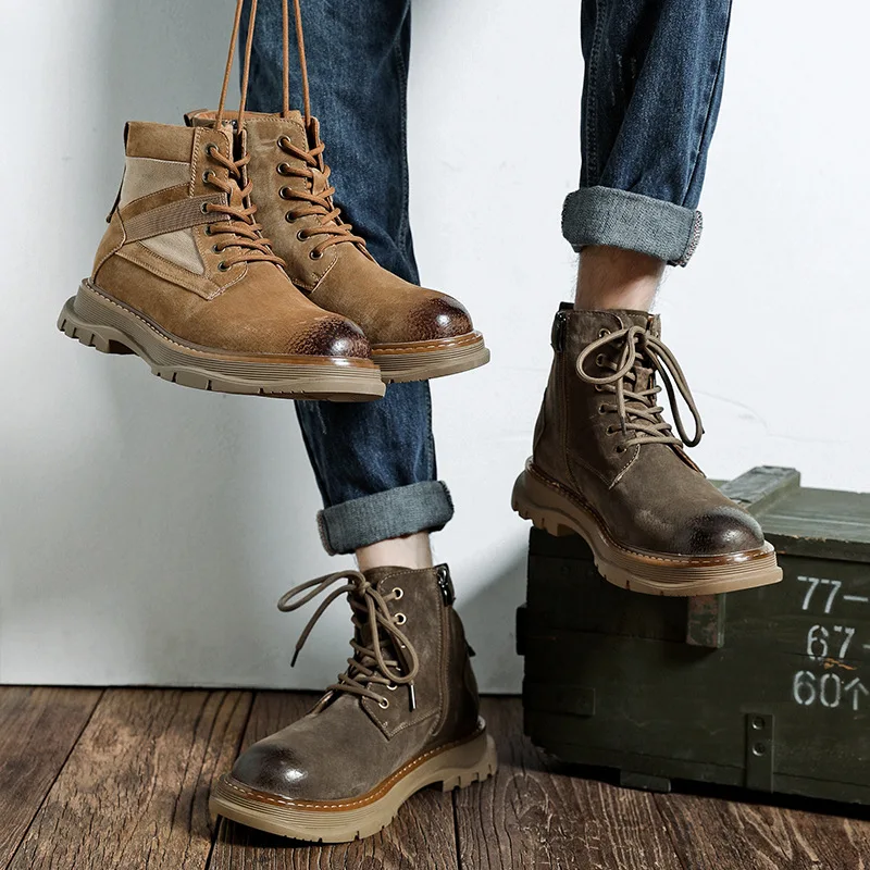 Dropshipping Custom Logo Winter Outdoor Hiking Boots Rubber Sole Durable Waterproof Martin Boots