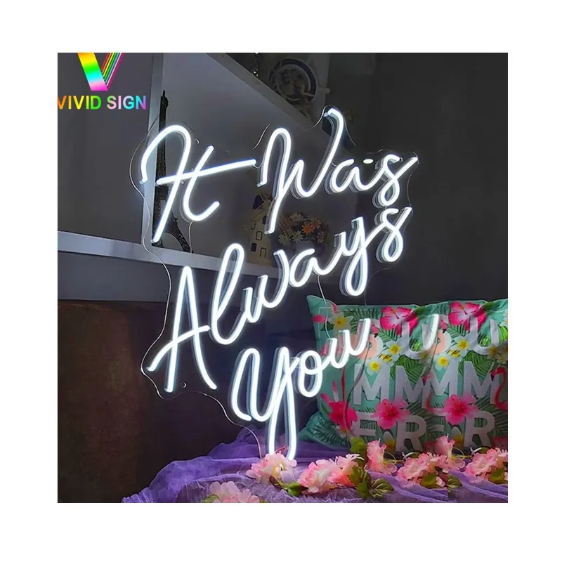 Personalized custom made logo lights custom name letters lightning neon sign wed it was always you neon sign