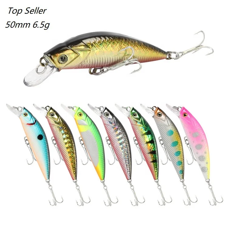 New Design Bullet Sinking Water Minnow 50mm 6.5g Long Throw Hard Bait Trolling Jerkbait Minnow Lure