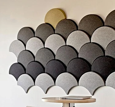 Custom Different Size Thickness High Density Felt Ginkgo Acoustic Polyester Sound Absorbing Acoustic Panels