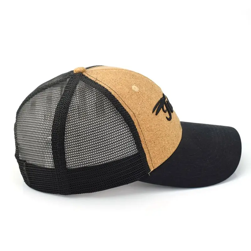 Custom Outdoor Fly Fishing Baseball Sports Hat Wood Grain Fabric Cap 3D Embroidery Sunshade Trucker Hat
