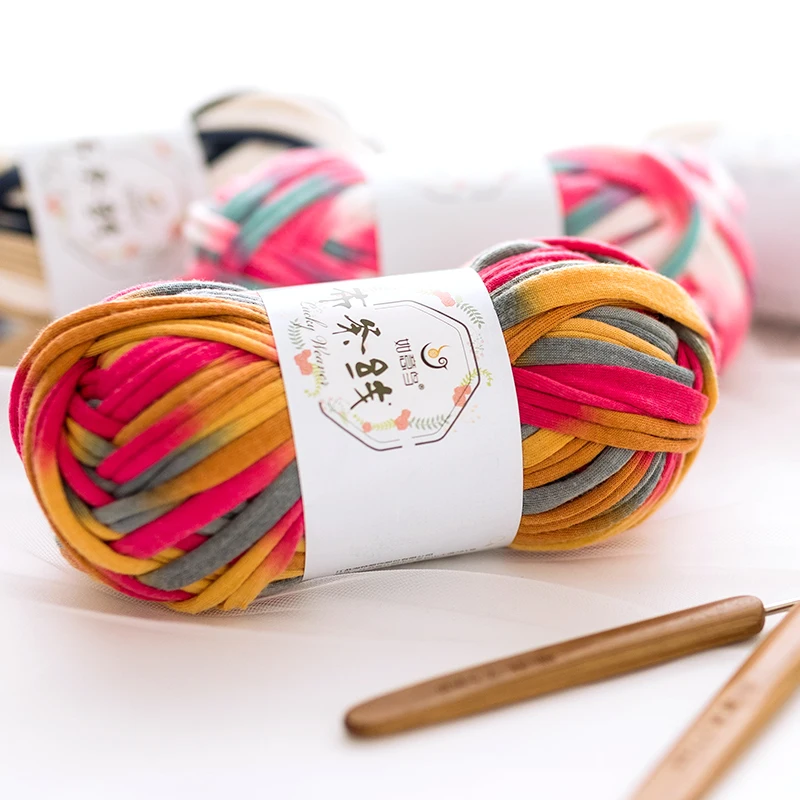 
Yarncrafts DIY T-Shirt Yarn Zpagetti Yarn Crochet Cloth Yarn handicraft home decor 