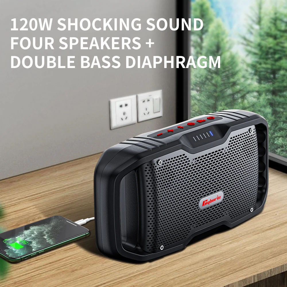 Cyboris launches a new 120W high-power wireless speaker with four speakers for powerful stereo playback and supports multiple pl