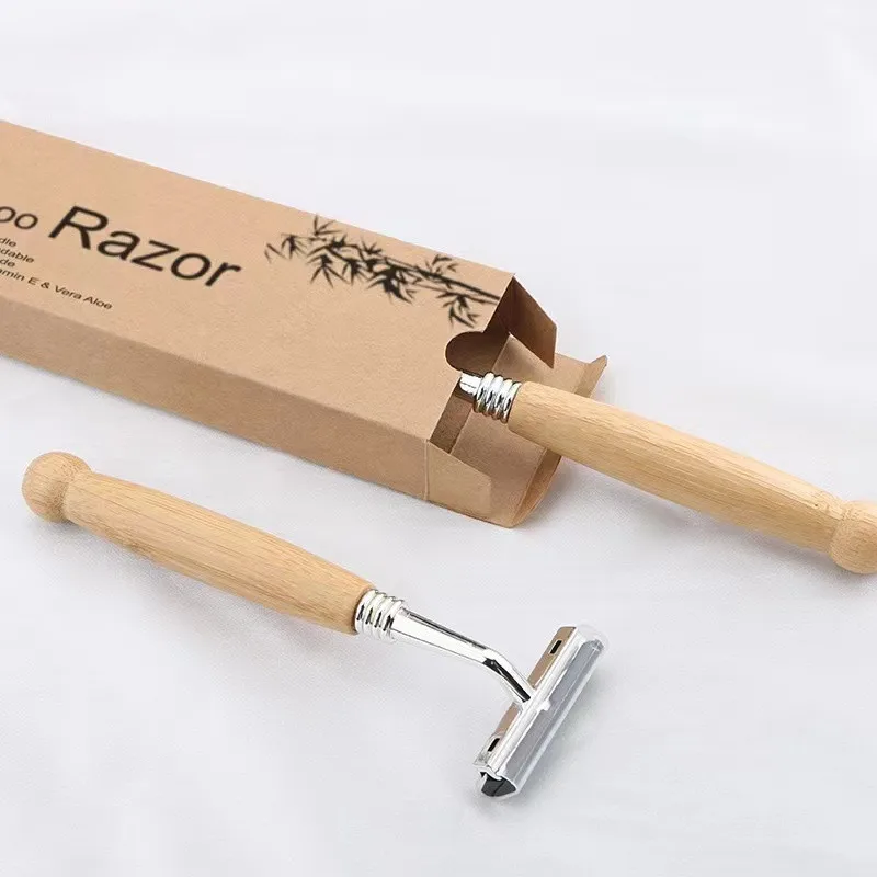 Wholesale High Quality Disposable Eco Bamboo Handle Safety Biodegradable Shaving Razors for Men