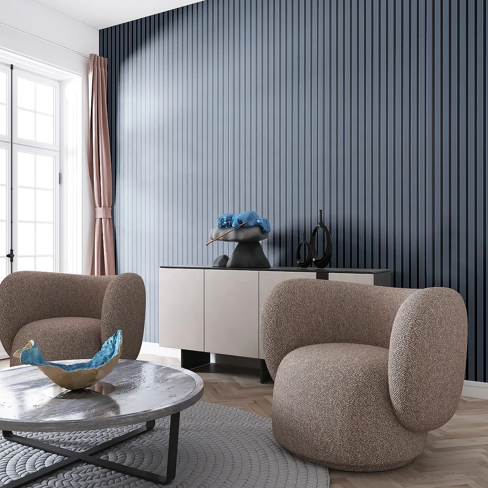 240 X 60 Akupanels 3sides Ebony Veneer 3Dwooden Wall Interior Art Decorative Sound Absorbing Acoustic Slat Wood Panels