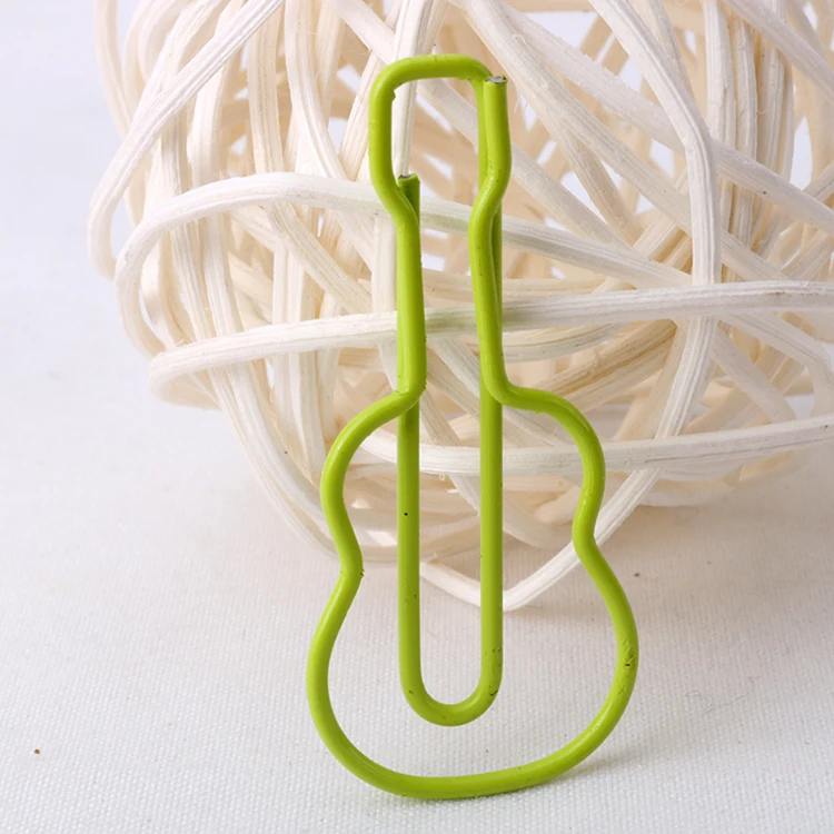 Lovely Music Instrument Shaped Paper Clips Guitar Shaped Clip with Assorted Colors for Organizing and Decorating