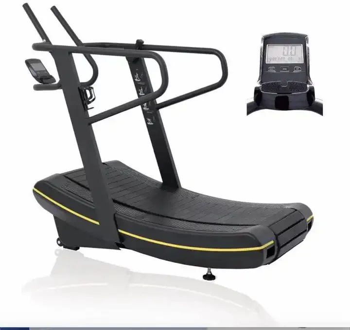 Indoor Gym Equipment manual treadmill  Max Speed Unlimited machine curved running  machine For Body Building