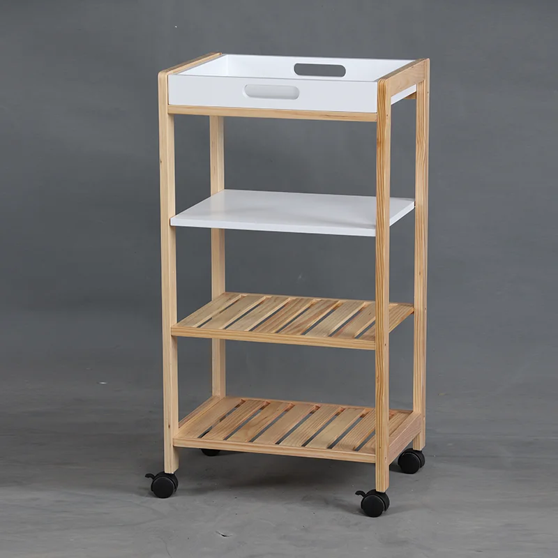 
wood movable kitchen trolley cart wood storage shelf Stand Kitchen Appliances Storage Rack Cabinet 