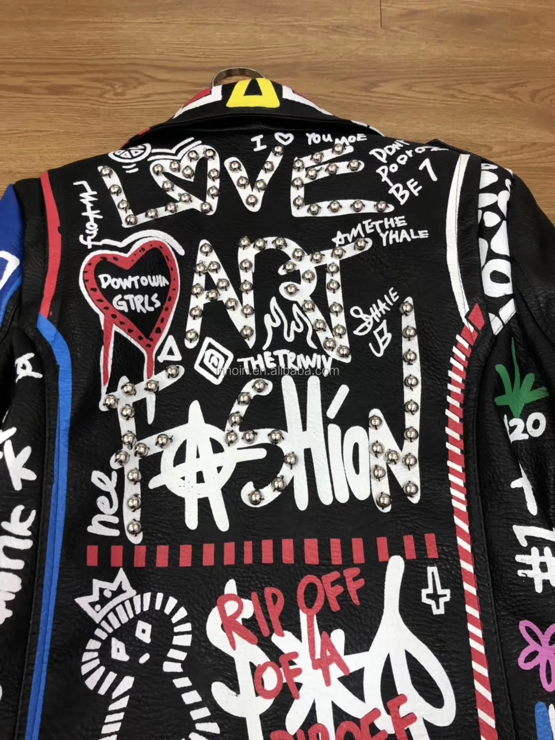 China Custom Ladies Stylish Zipper Sleeve Leather Jacket Fashion Punk  Bike Jacket For Women