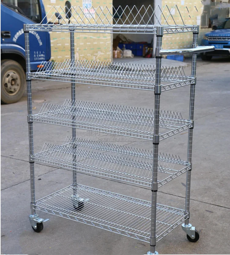 SMT Reel Storage ESD Cart /G02 900*460*1500mm  SMT trolley /SMD clean room SMT antistatic mesh shelf trolley