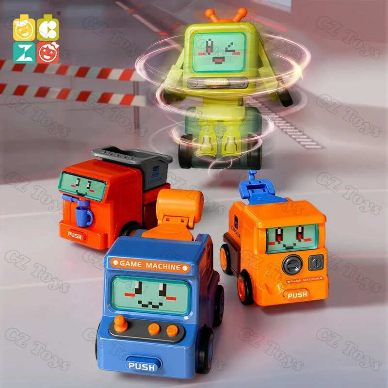 CZ Appliance robot collision deformation coasting cartoon collision super power friction stunt car model robot toy for kids