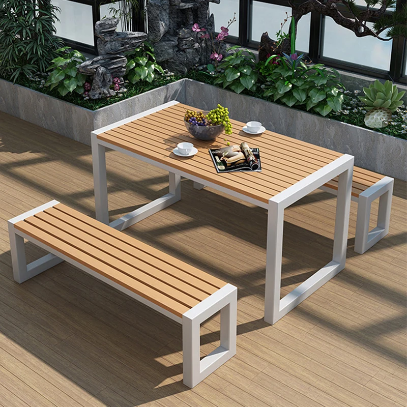 Customized Modern Garden Sets Villa Courtyard Furniture Outdoor Bench Sets Garden Tables And Chairs