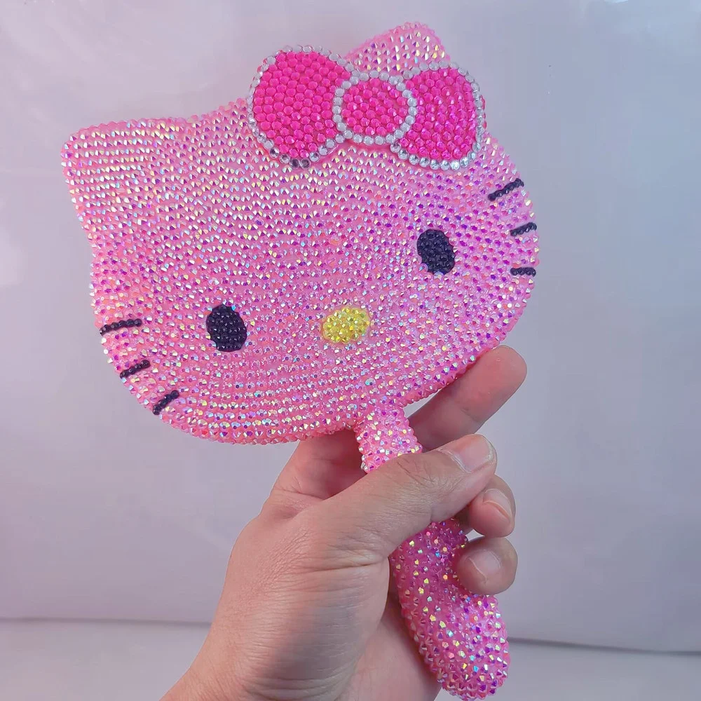 custom logo Color pink black Pocket Make Up Mini handle handheld hand held vanity Makeup Cosmetic mirrors wholesale hand mirror