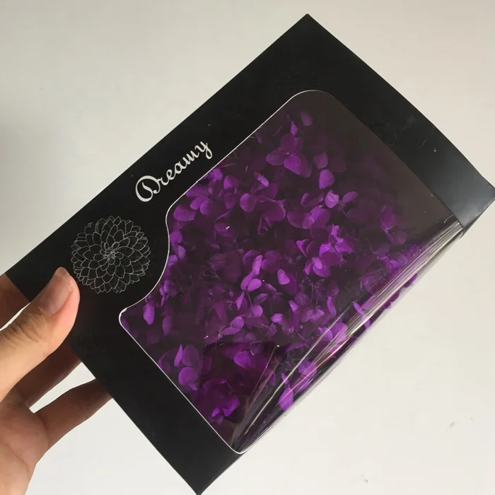 natural longlasting dried hydrangea flowers in boxes