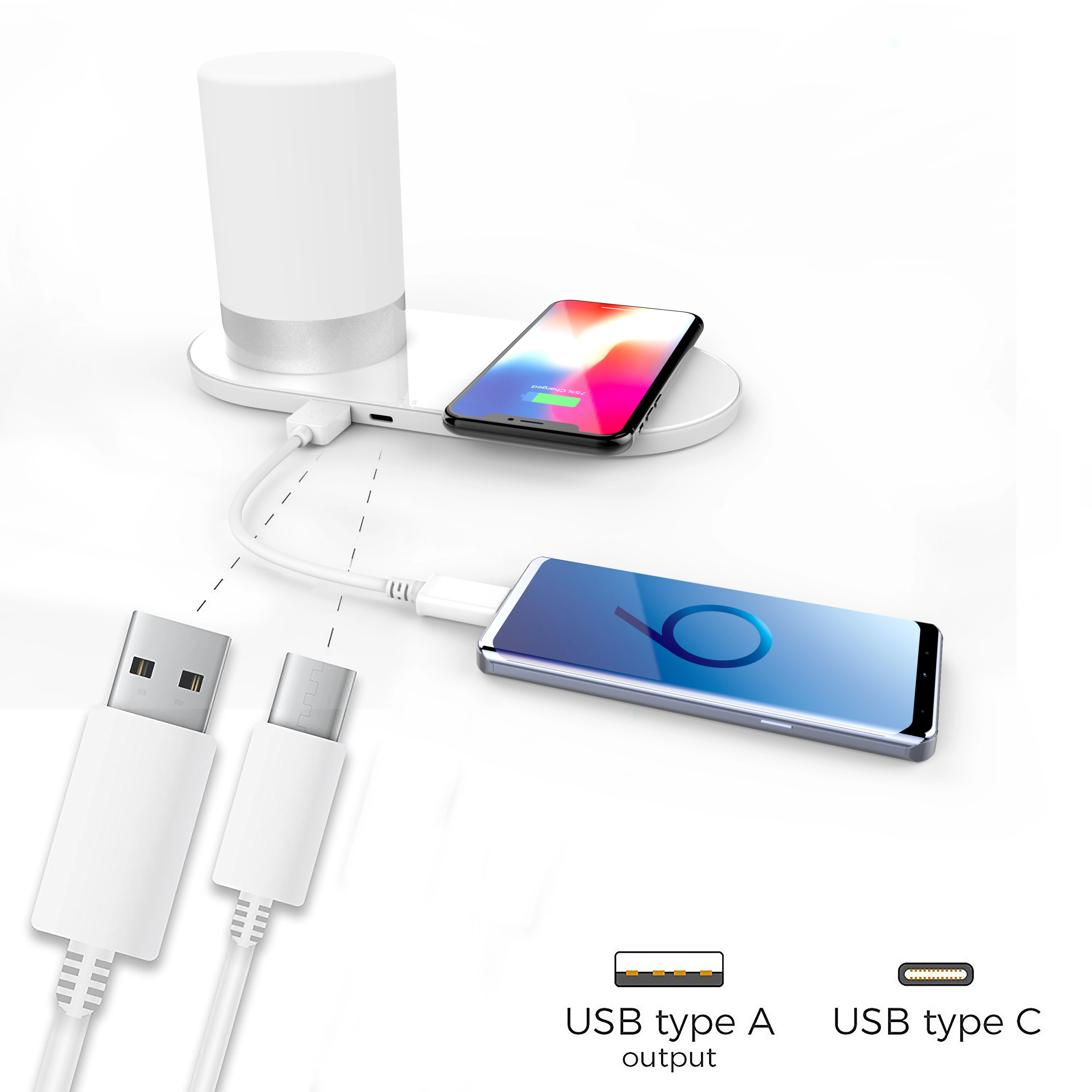 New product ideas 2020 led night light lamps home decor friendship lamp RGB lamp with wireless charger