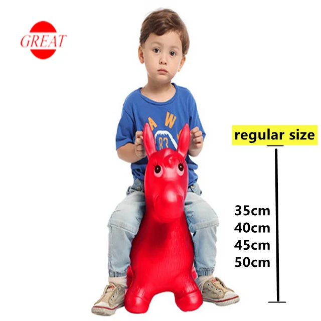 Inflatable bouncy animal hopper Toy Eco Friendly PVC Pink Pantone Yellow Green Blue Box Children Plastic Color Package