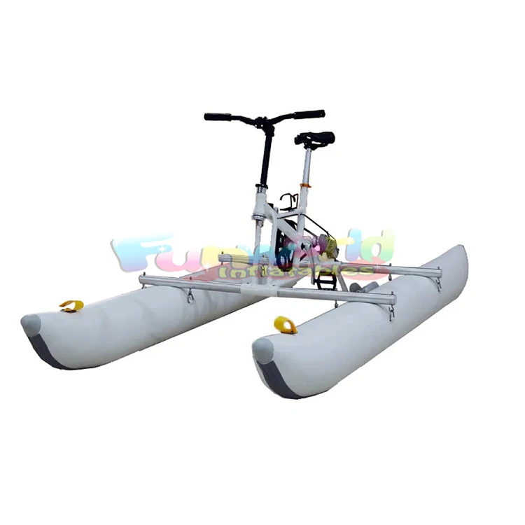 Inflatable water bike pedal bike sea banana boat sports equipment floating bicycle aluminum alloy water bike for sale