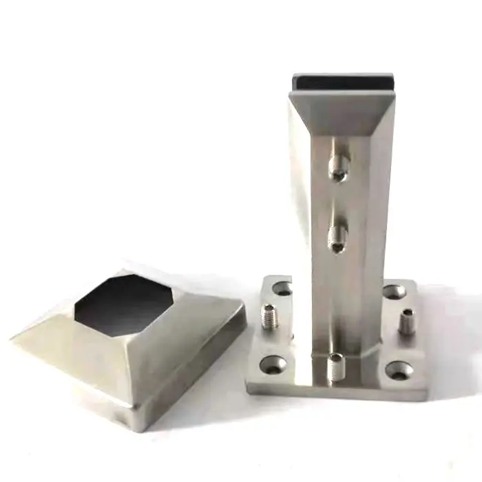 Modern Outdoor Hotel Deck Glass Balustrades Balcony 316/2205/304 Stainless Steel Handrail Clamp Iron Wall Spigot Stair Clamp