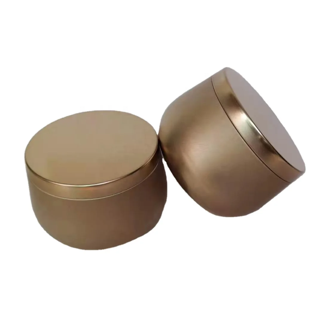 Amazon Hot Sale Deluxe Luxury 8 ounce metal candle jar with lid Rose Gold candle tins 8oz