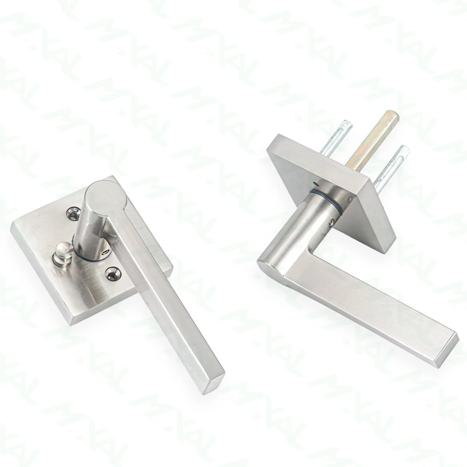 Modern Handle Square Zinc Main Bathroom Lever Privacy Tubular Latch Lock Lever Handle Lockset Door Handle Lock Set