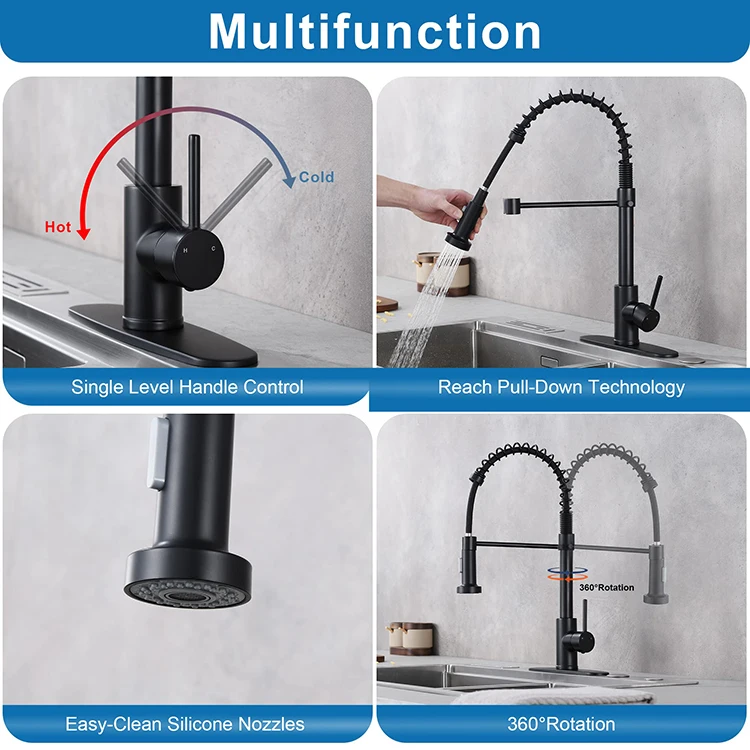 Cheap Pull Out Sprayer Spring Kitchen Mixer Pull Down Stainless Steel Kitchen Faucet