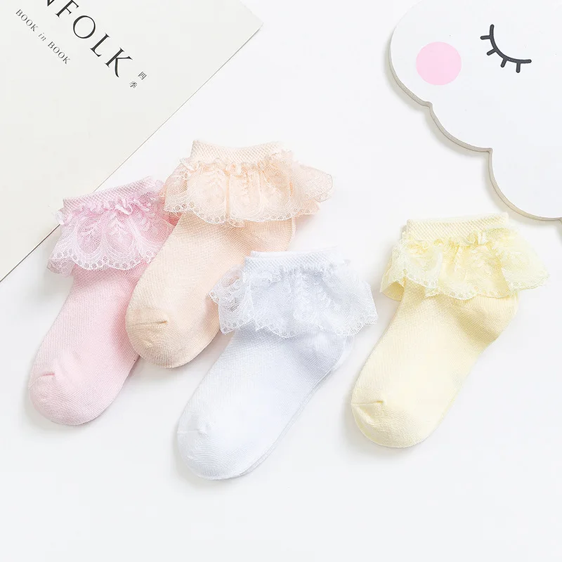 Factory Direct Sales Of High Quality Pencil Socks Kids Baby Lace Socks Candy Neon Color Novelty Slouch Children Sports Socks