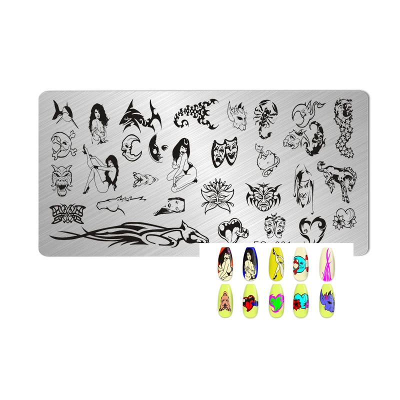 Сделай сам ногти дизайн красоты 100 Стили нержавеющая сталь материал искусство ногтей штамп Лаки штамповка пластины для стемпинга