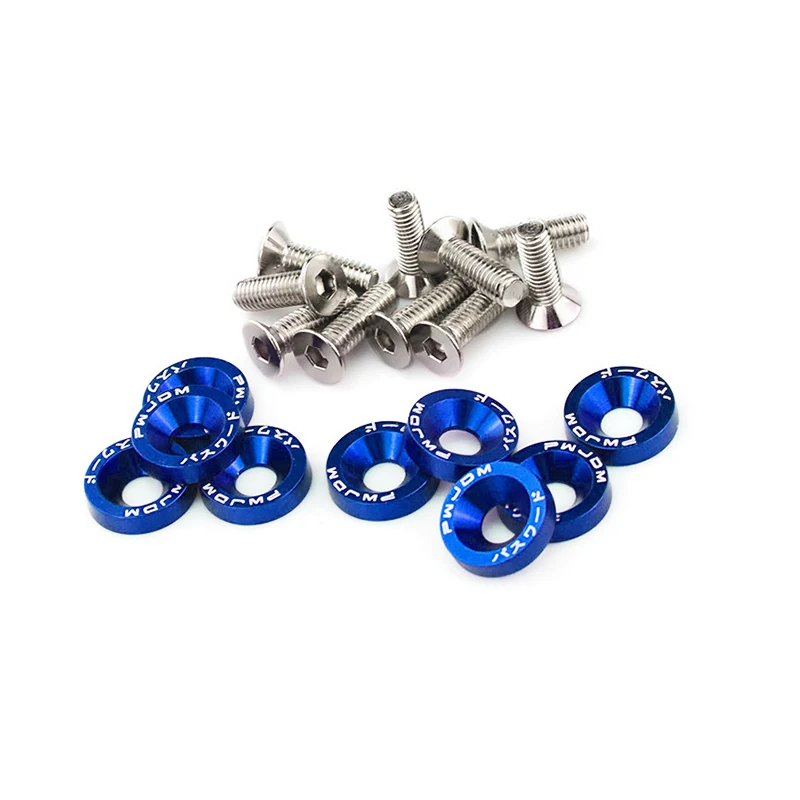 OEM Rainbow Color M6 Fender Countersunk Washer With Screw Kit For Car