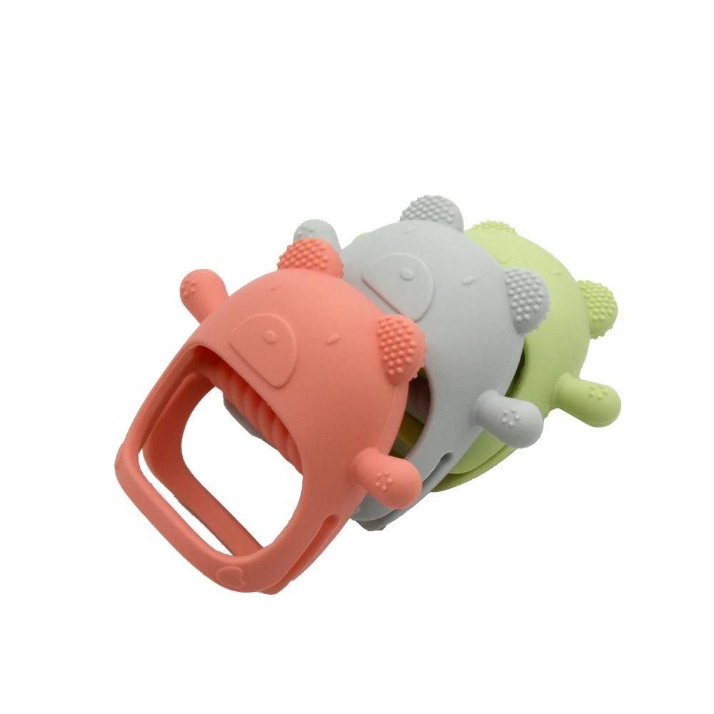 Chinese Manufacturers Baby Teething Toys Silicone Gloves Prevent Falling Teethers Meet Sucking Needs