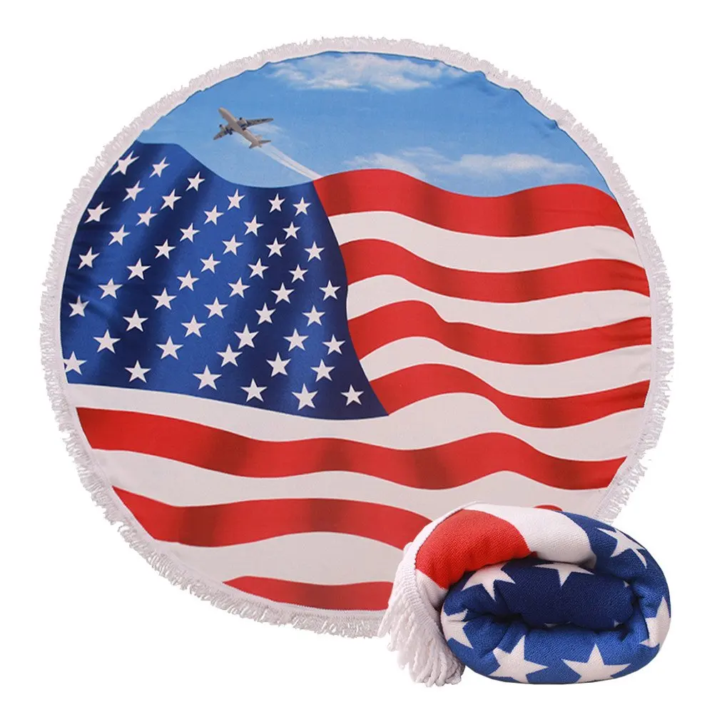 top quality customize bulk donut fringed terry microfiber round beach towel