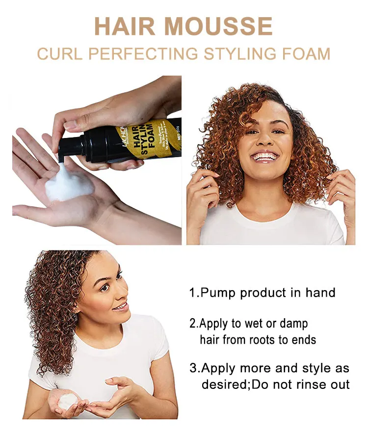 custom hair foam mousse private label professional styling curling hair mousse styling foam