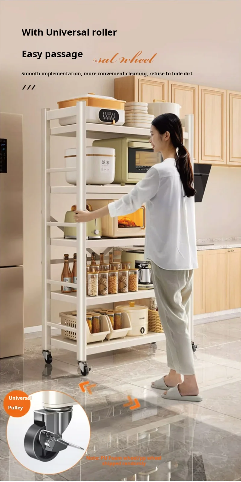 High Quality Strong Load Bearing Removable Kitchen Stackable Shelf Storage Cabinet