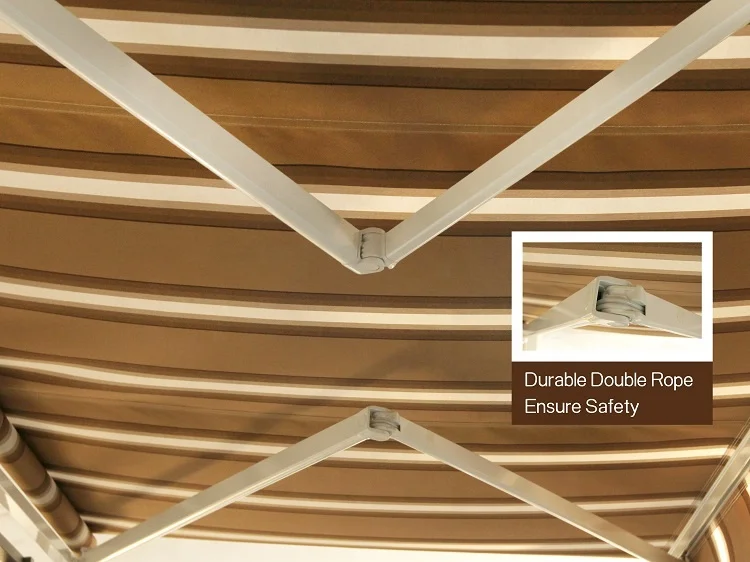 Выдвижной наружный тент с ручным и электрическим управлением сертификат CE