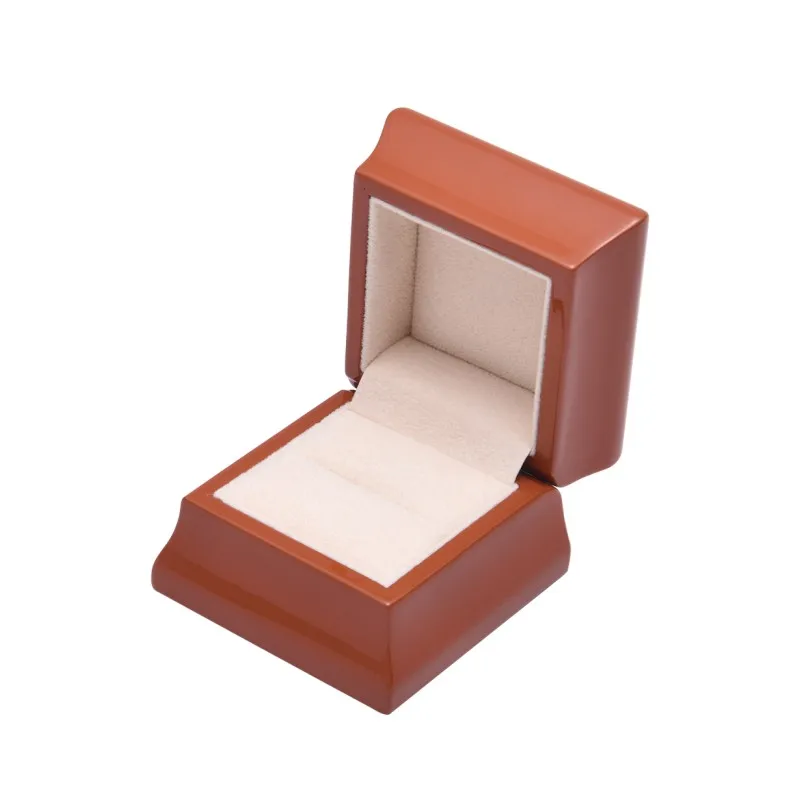 high end factory manufacture jewelry storage case high glossy classic piano lacquer popular wood single wedding jewelry ring box