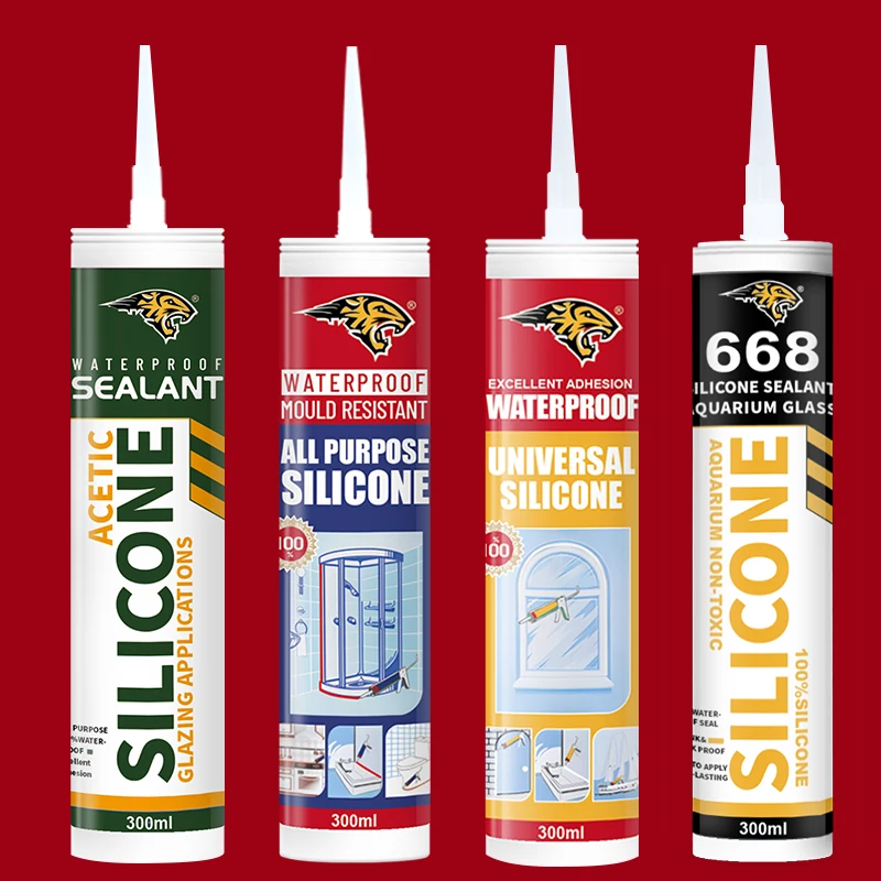 high quality 300ml general purpose acetic neutral quick dry glass waterproof silicone sealant