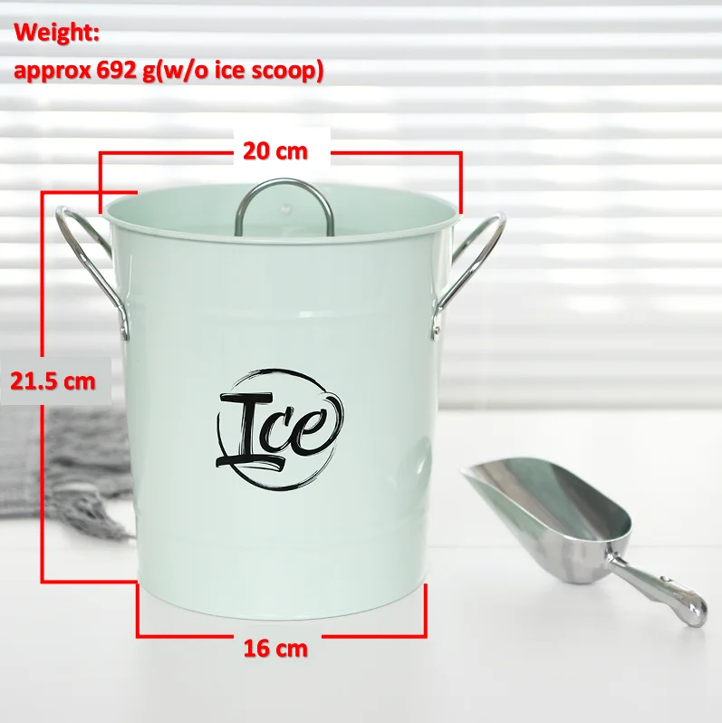 Ice bucket with plastic liner and ice scoop