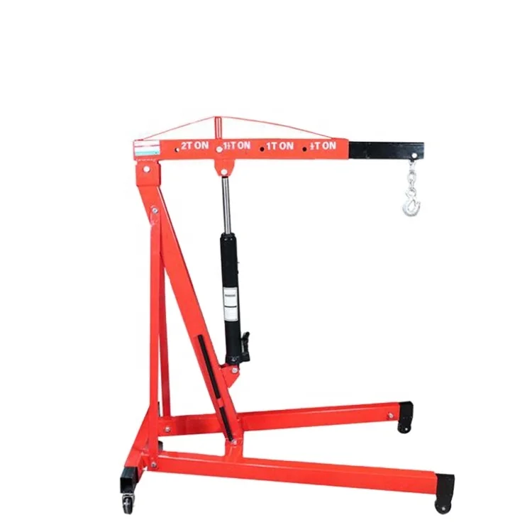 Portable 2 ton small shop engine crane hoist crane hydraulic jack engine crane for auto repair